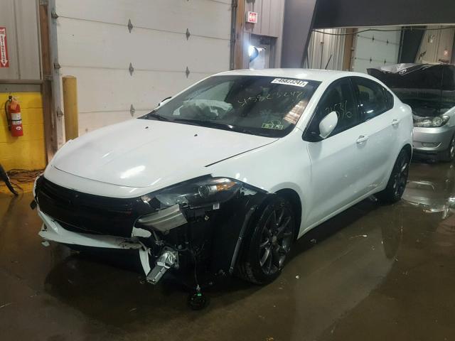 1C3CDFBB2FD301605 - 2015 DODGE DART SXT WHITE photo 2