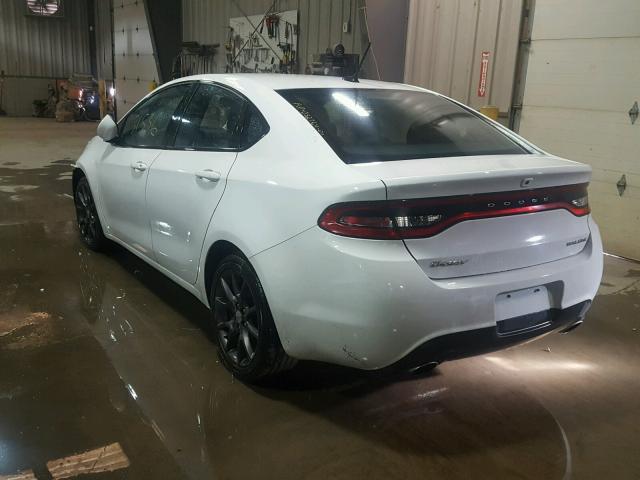 1C3CDFBB2FD301605 - 2015 DODGE DART SXT WHITE photo 3