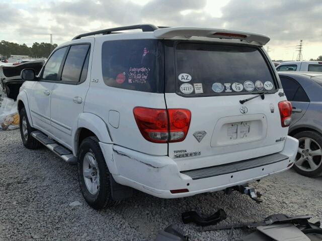 5TDZT34A96S274953 - 2006 TOYOTA SEQUOIA SR WHITE photo 3