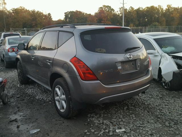 JN8AZ08W55W427315 - 2005 NISSAN MURANO SL CHARCOAL photo 3