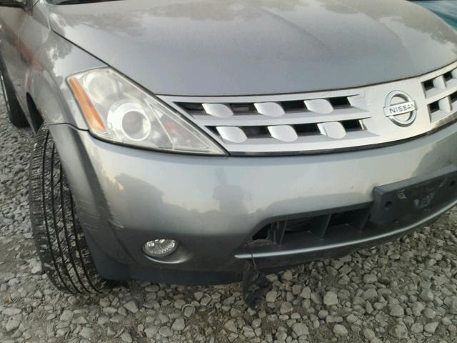 JN8AZ08W55W427315 - 2005 NISSAN MURANO SL CHARCOAL photo 9