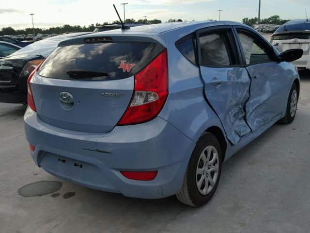 KMHCT5AE3CU040769 - 2012 HYUNDAI ACCENT GLS BLUE photo 4