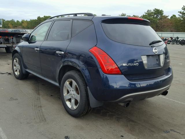 JN8AZ08WX5W428864 - 2005 NISSAN MURANO SL BLUE photo 3