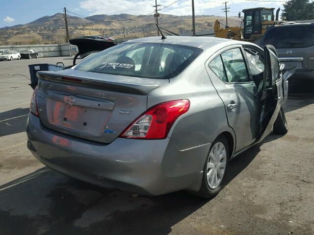 3N1CN7AP0DL875089 - 2013 NISSAN VERSA S SILVER photo 4