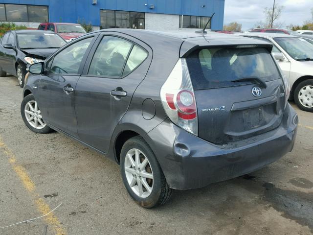 JTDKDTB36E1560595 - 2014 TOYOTA PRIUS C GRAY photo 3