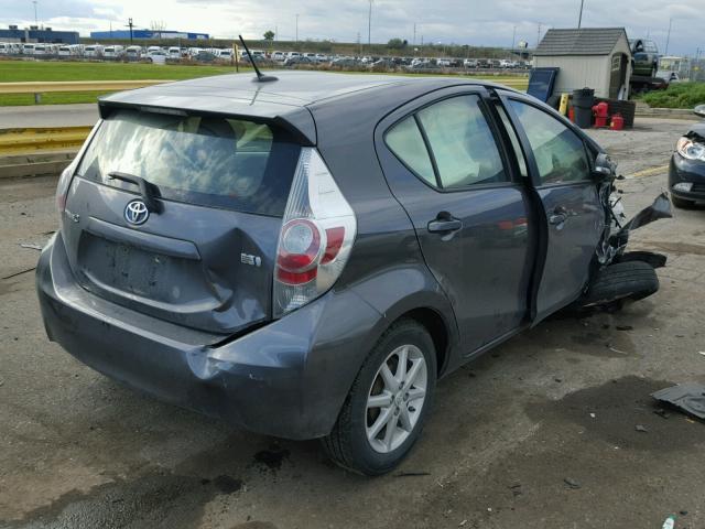 JTDKDTB36E1560595 - 2014 TOYOTA PRIUS C GRAY photo 4