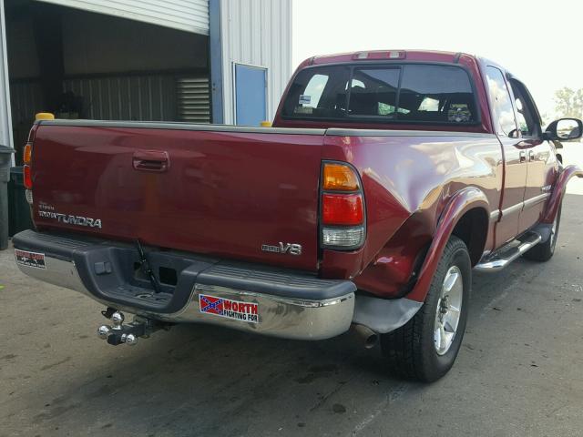 5TBRT38181S134243 - 2001 TOYOTA TUNDRA ACC RED photo 4