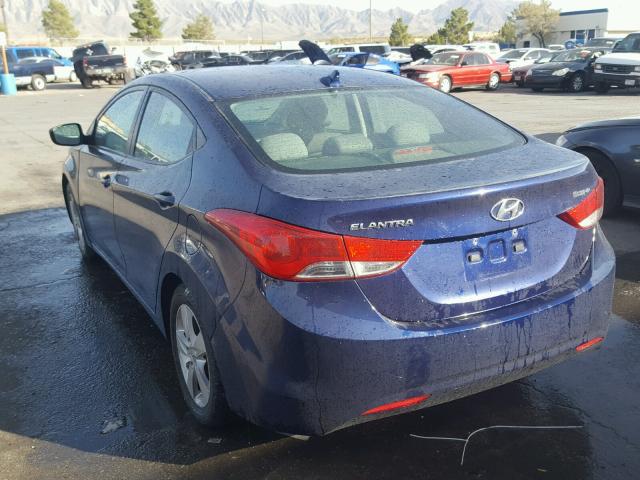 5NPDH4AE6BH047275 - 2011 HYUNDAI ELANTRA GL BLUE photo 3