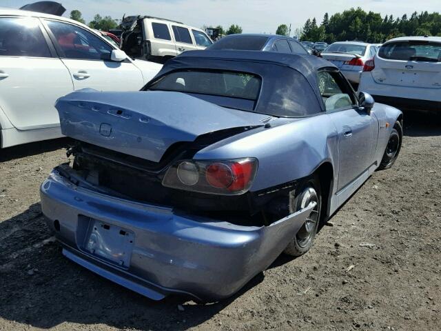 JHMAP11443T005257 - 2003 HONDA S2000 BLUE photo 4