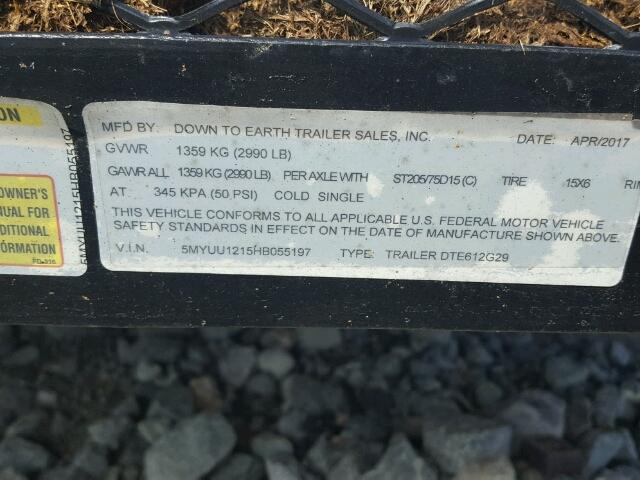 5MYUU1215HB055197 - 2017 TRAIL KING UTILITY BLACK photo 10