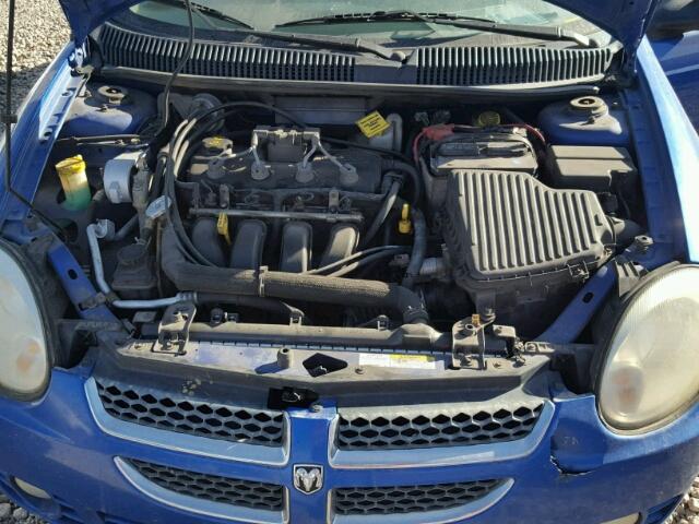 1B3ES56C54D573782 - 2004 DODGE NEON BLUE photo 7