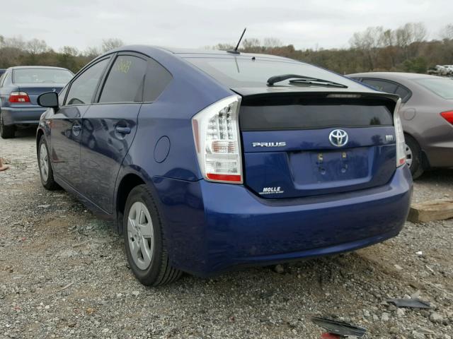 JTDKN3DU0B0263763 - 2011 TOYOTA PRIUS BLUE photo 3