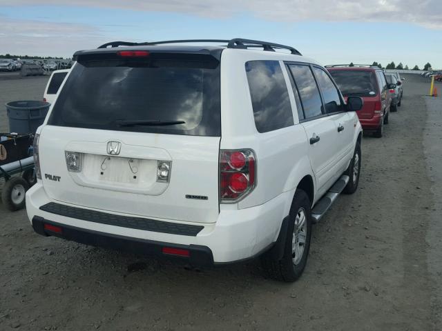 2HKYF18187H529746 - 2007 HONDA PILOT LX WHITE photo 4