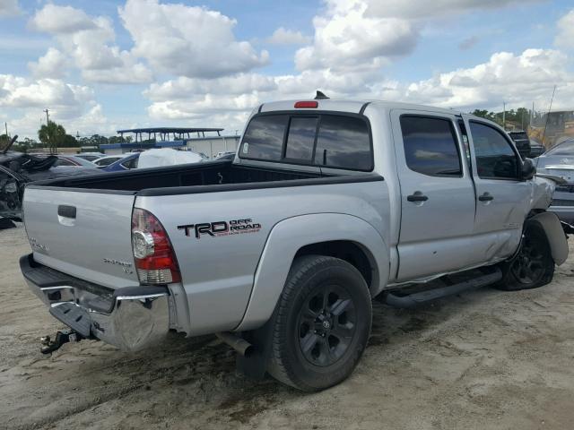 5TFJU4GN1CX023686 - 2012 TOYOTA TACOMA DOU SILVER photo 4