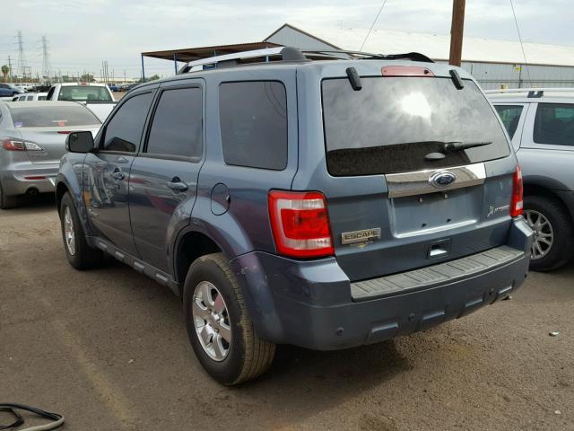 1FMCU4K33BKA87203 - 2011 FORD ESCAPE HYB BLUE photo 3