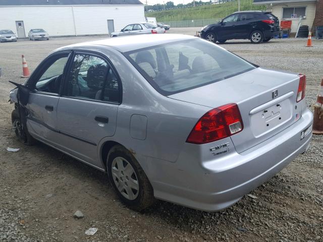 1HGES16325L029661 - 2005 HONDA CIVIC DX V SILVER photo 3