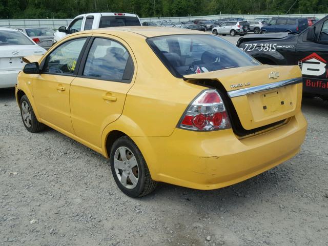 KL1TD56607B098043 - 2007 CHEVROLET AVEO BASE Сары фото 3