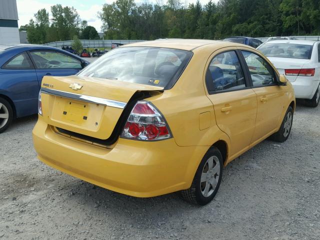 KL1TD56607B098043 - 2007 CHEVROLET AVEO BASE Сары фото 4