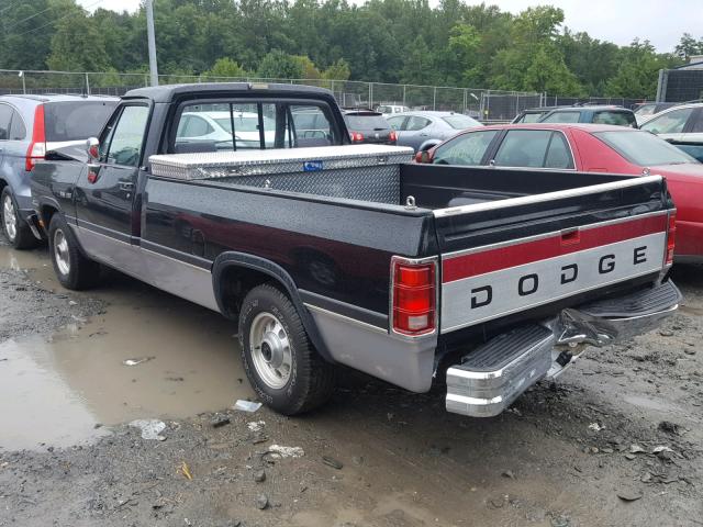 1B7HE16Y0NS675964 - 1992 DODGE D-SERIES D BLACK photo 3