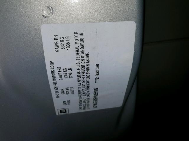 1G1NE52J8Y6335972 - 2000 CHEVROLET MALIBU LS ვერცხლისფერი ფოტო 10