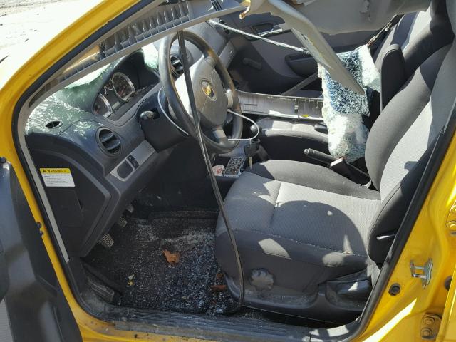 KL1TD66E89B617386 - 2009 CHEVROLET AVEO LS YELLOW photo 5