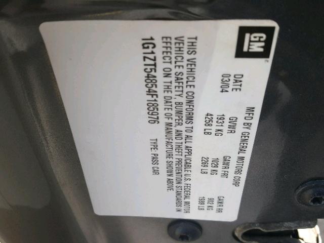 1G1ZT54854F185976 - 2004 CHEVROLET MALIBU LS Boz foto 10