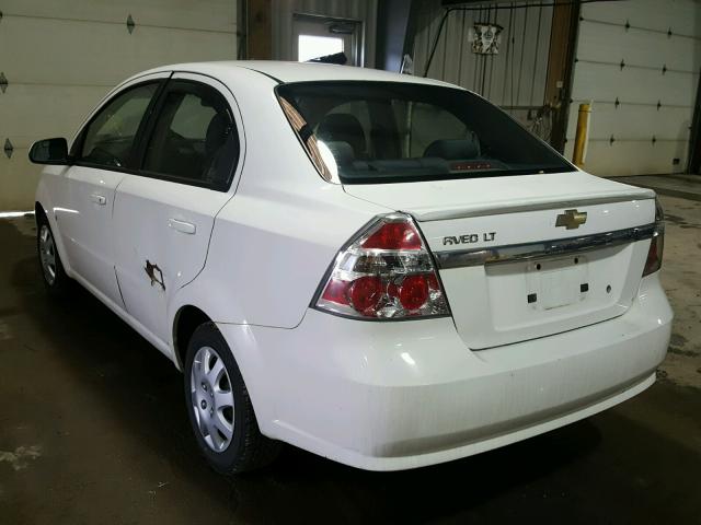KL1TD56E39B692457 - 2009 CHEVROLET AVEO LS WHITE photo 3