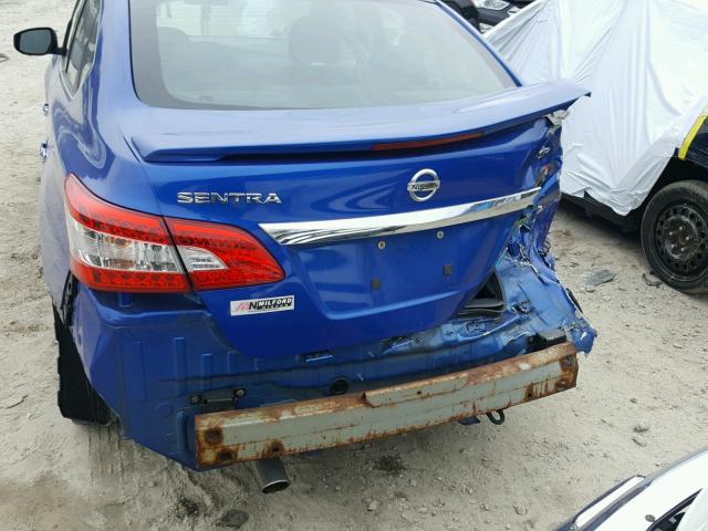 3N1AB7AP3DL611526 - 2013 NISSAN SENTRA S BLUE photo 9