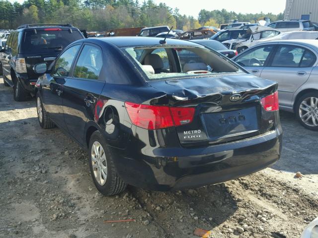 KNAFU4A2XA5232550 - 2010 KIA FORTE EX BLACK photo 3