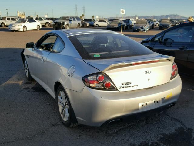 KMHHM66D38U279853 - 2008 HYUNDAI TIBURON GS SILVER photo 3