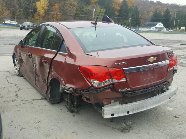 1G1PF5SC7C7388043 - 2012 CHEVROLET CRUZE LT MAROON photo 3