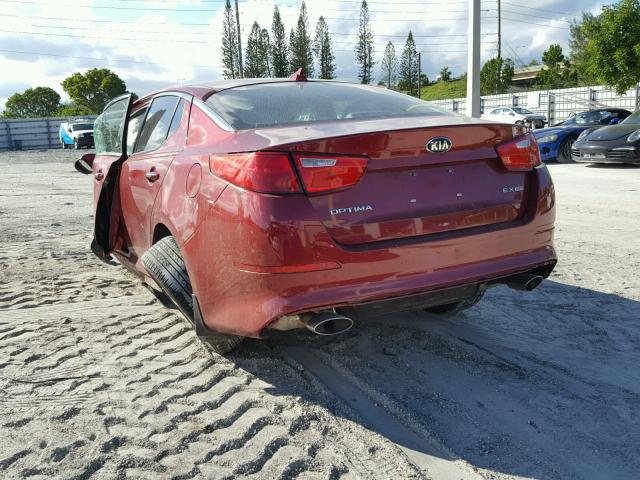 5XXGN4A71FG390522 - 2015 KIA OPTIMA EX RED photo 3