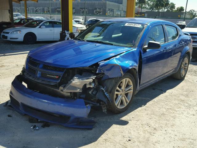 1C3CDZAB8EN189615 - 2014 DODGE AVENGER BLUE photo 2