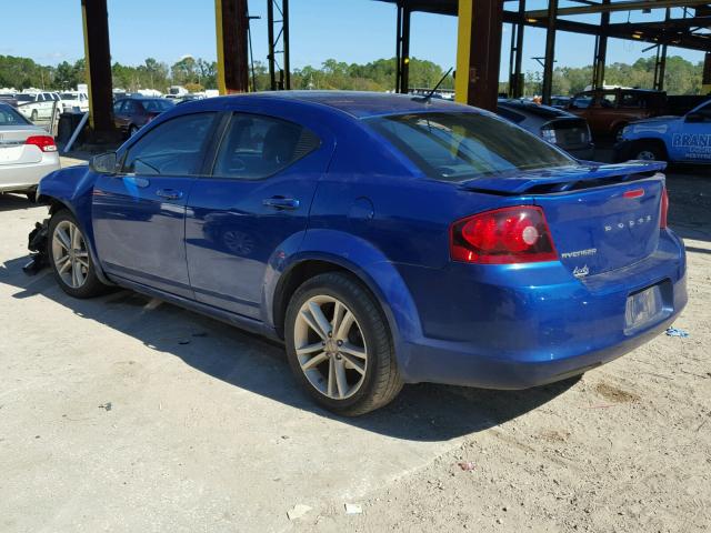 1C3CDZAB8EN189615 - 2014 DODGE AVENGER BLUE photo 3