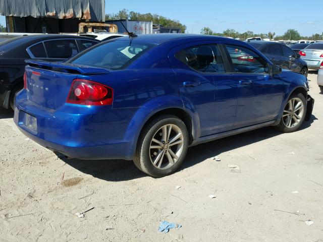 1C3CDZAB8EN189615 - 2014 DODGE AVENGER BLUE photo 4