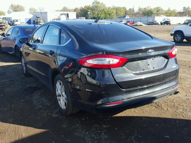 3FA6P0HD7ER250247 - 2014 FORD FUSION SE BLACK photo 3