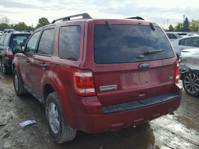 1FMCU0DG7CKA22283 - 2012 FORD ESCAPE XLT MAROON photo 3