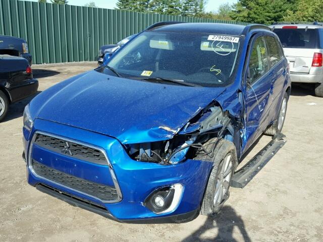 4A4AR4AU5FE013981 - 2015 MITSUBISHI OUTLANDER BLUE photo 2