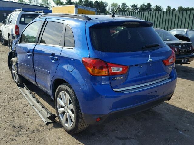 4A4AR4AU5FE013981 - 2015 MITSUBISHI OUTLANDER BLUE photo 3