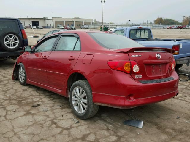 1NXBU4EE4AZ332215 - 2010 TOYOTA COROLLA BA RED photo 3