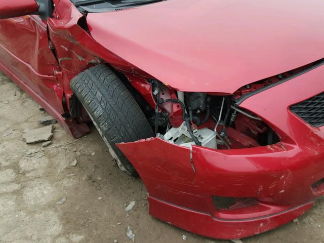 1NXBU4EE4AZ332215 - 2010 TOYOTA COROLLA BA RED photo 9