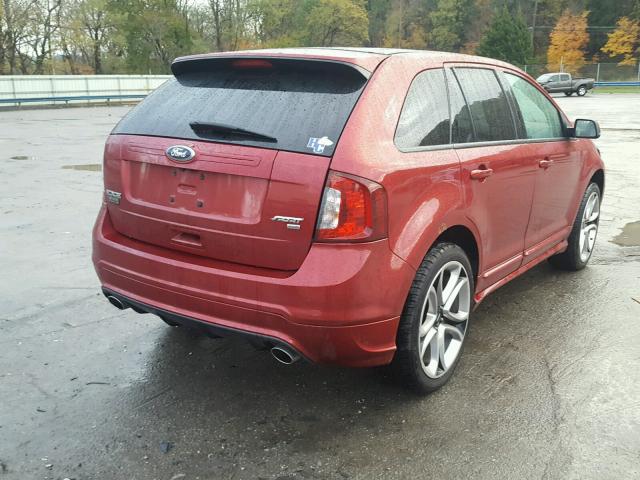 2FMDK4AK0EBA45198 - 2014 FORD EDGE SPORT MAROON photo 4