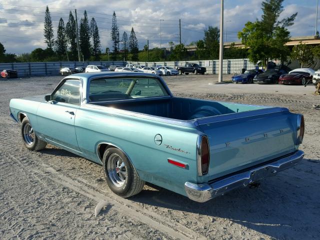 8K49Y197503 - 1968 FORD RANCHERO TURQUOISE photo 3