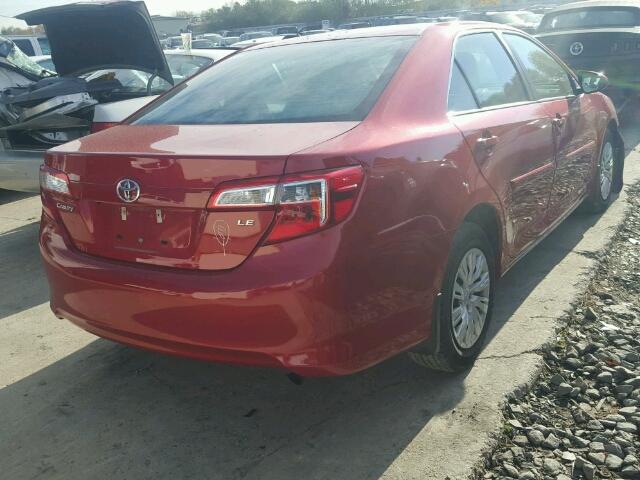 4T1BF1FK0EU863222 - 2014 TOYOTA CAMRY L RED photo 4