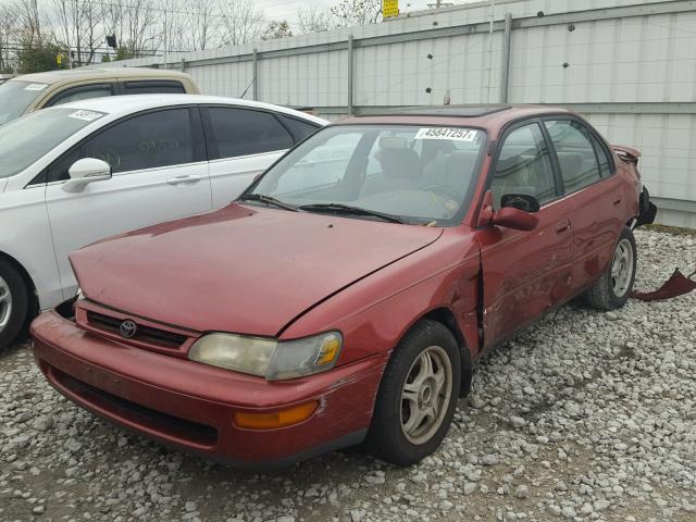 1NXBB02E6VZ595329 - 1997 TOYOTA COROLLA DX MAROON photo 2