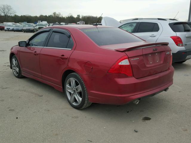 3FAHP0KC4BR184132 - 2011 FORD FUSION SPO RED photo 3