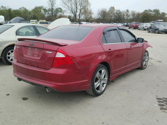 3FAHP0KC4BR184132 - 2011 FORD FUSION SPO RED photo 4