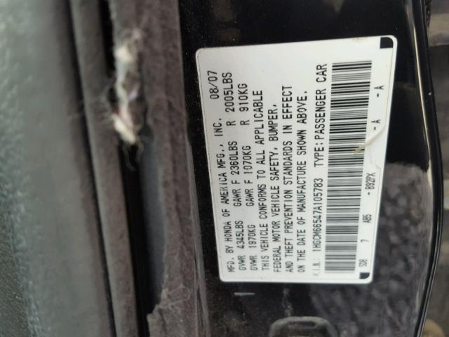 1HGCM66547A105783 - 2007 HONDA ACCORD EX BLUE photo 10