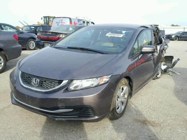 19XFB2F51EE049063 - 2014 HONDA CIVIC LX GRAY photo 2