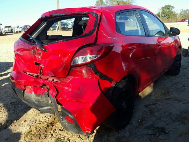 JM1DE1HY5B0130135 - 2011 MAZDA MAZDA2 RED photo 4